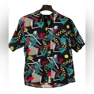 Kavu Multicolor Geometric Button Down collared mens XL Hawaiian Shirt